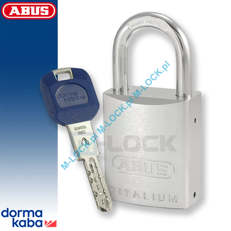 ABUS-86TI-45 TITALIUM / kłódka z wkładką DormaKaba PENTA