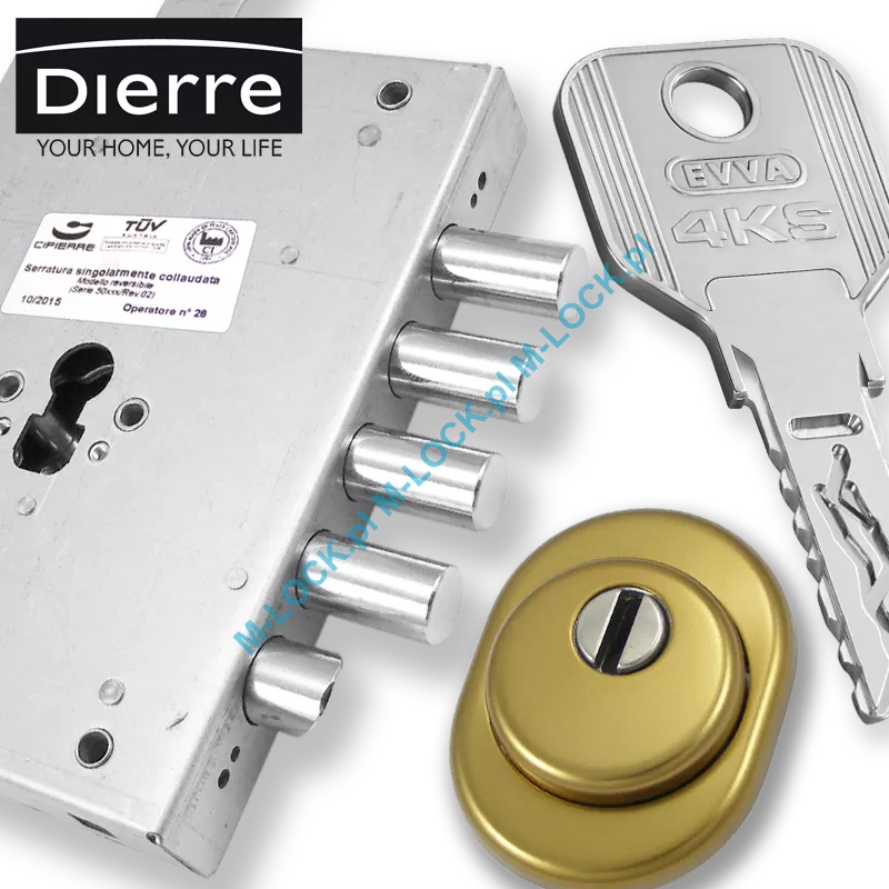 ZESTAW Nr 140B do drzwi Dierre - EVVA 4KS (montaż Warszawa)