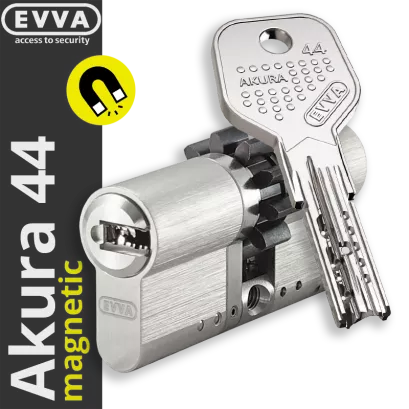 EVVA Akura 44 MAGNETIC - wkładka do zamka z zebatką, KONFIGURATOR - WSZYSTKIE WYMIARY