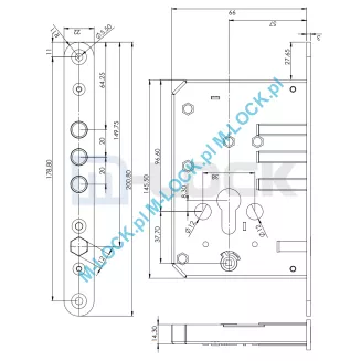 ROM-12-D10-PTZ, zamek - sztywny łańcuch do drzwi PTZ, Stalprodukt, Martom - 4