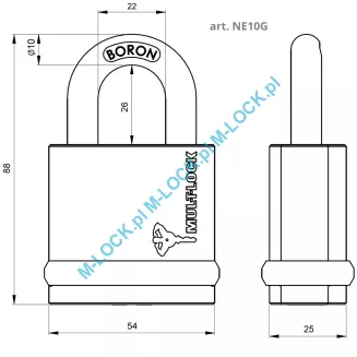 MUL-T-LOCK Classic NE10G, kłódka hartowana - 5