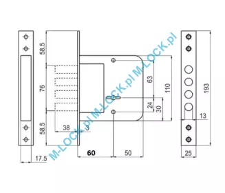 S.A.B. 4540-60N  zamek wpuszczany - 5