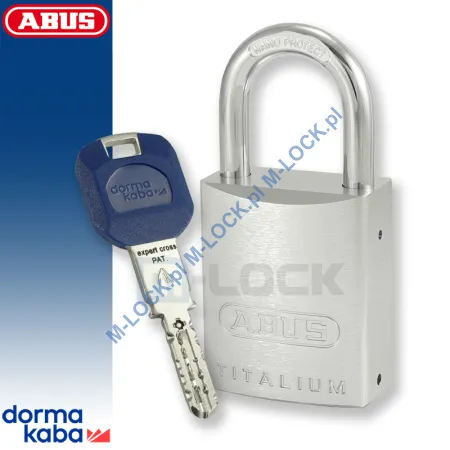 ABUS-86TI-45 TITALIUM / kłódka z wkładką DormaKaba EXPERT CROSS