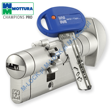 MOTTURA Champions PRO 31/41G1ZN (72 mm), wkładka patentowa z pokrętłem do drzwi WITEX Super-Lock