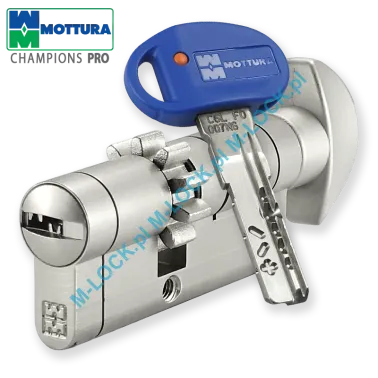 MOTTURA Champions PRO 31/41G1ZN (72 mm), wkładka patentowa z pokrętłem do drzwi WITEX Super-Lock
