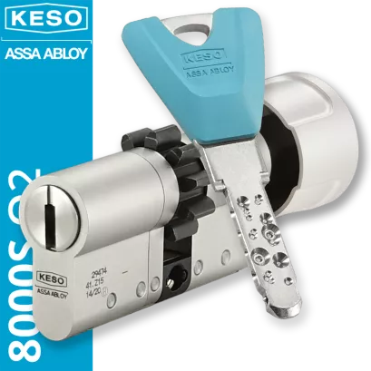 KESO 8000S Omega2 - wkładka patentowa z zębatką i pokrętłem, kolor: nikiel, kolorowe klucze (konfigurator)