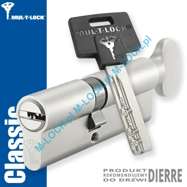 MUL-T-LOCK Classic 40/50G1NN (90 mm), wkładka patentowa z gałką do drzwi Dierre