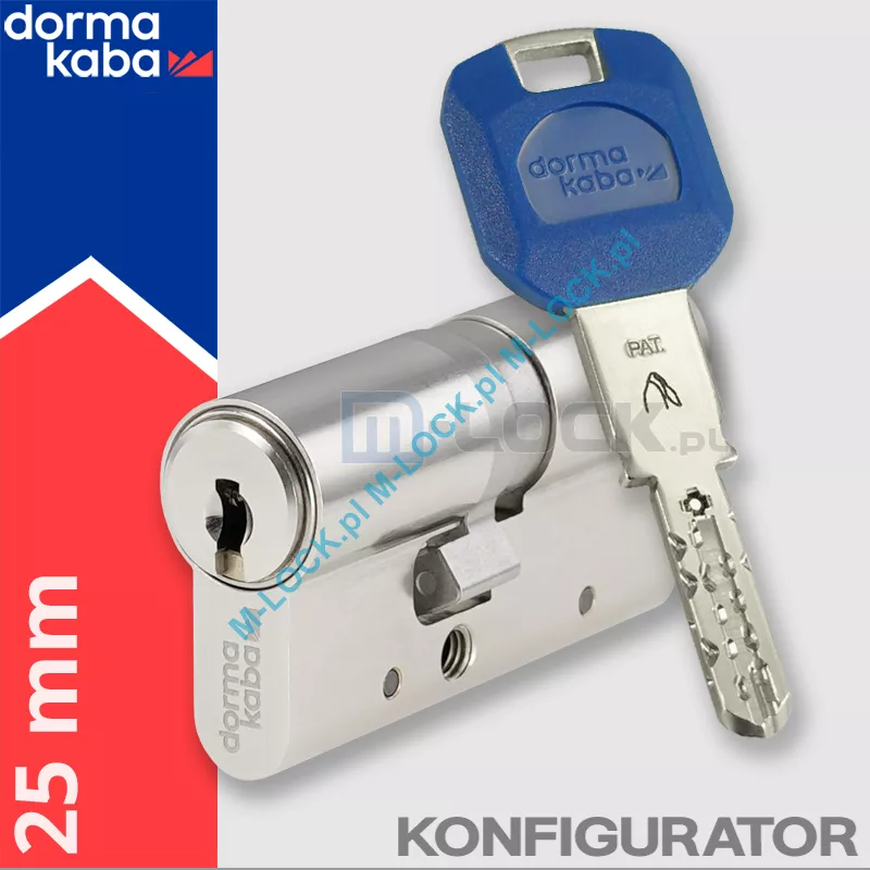DormaKaba, wkładka patentowa 25/xx mm (konfigurator)