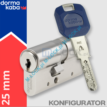 DormaKaba, wkładka patentowa 25/xx mm (konfigurator)