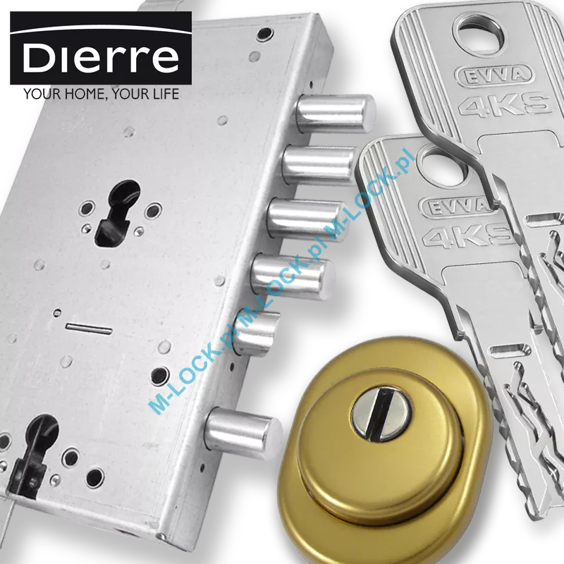 ZESTAW Nr 240B do drzwi Dierre - EVVA 4KS (montaż Warszawa)