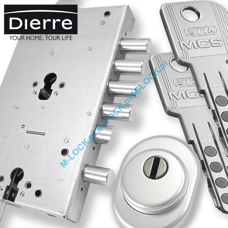 ZESTAW Nr 245A do drzwi Dierre - EVVA MCS (montaż Warszawa)