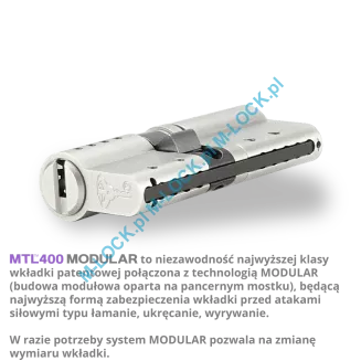 MUL-T-LOCK MTL 400 Modular / Classic PRO 33/48ZN (81 mm), wkładka patentowa - 4