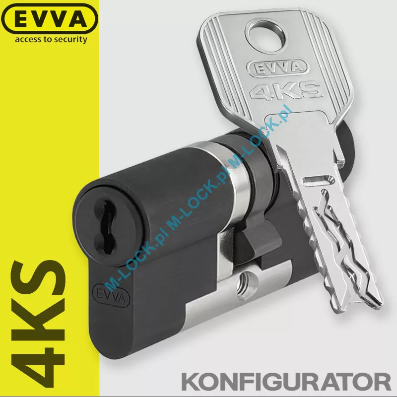 EVVA 4KS - wkładka patentowa kolor: czarny mat - PS (konfigurator)