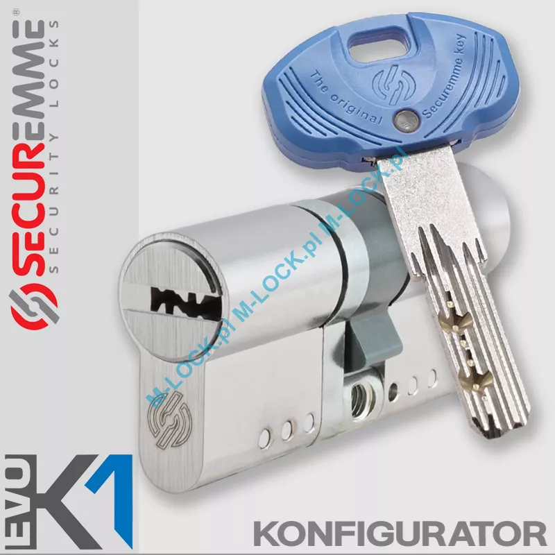 SECUREMME EVOK1 - wkładka patentowa, modularna, kolor: nikiel (konfigurator)