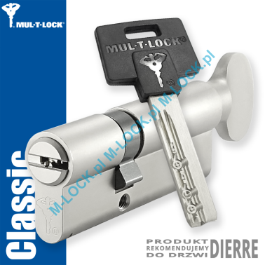 MUL-T-LOCK Classic 31/50G1NN (81 mm), wkładka patentowa z gałką do drzwi Dierre
