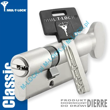MUL-T-LOCK Classic 31/50G1NN (81 mm), wkładka patentowa z gałką do drzwi Dierre