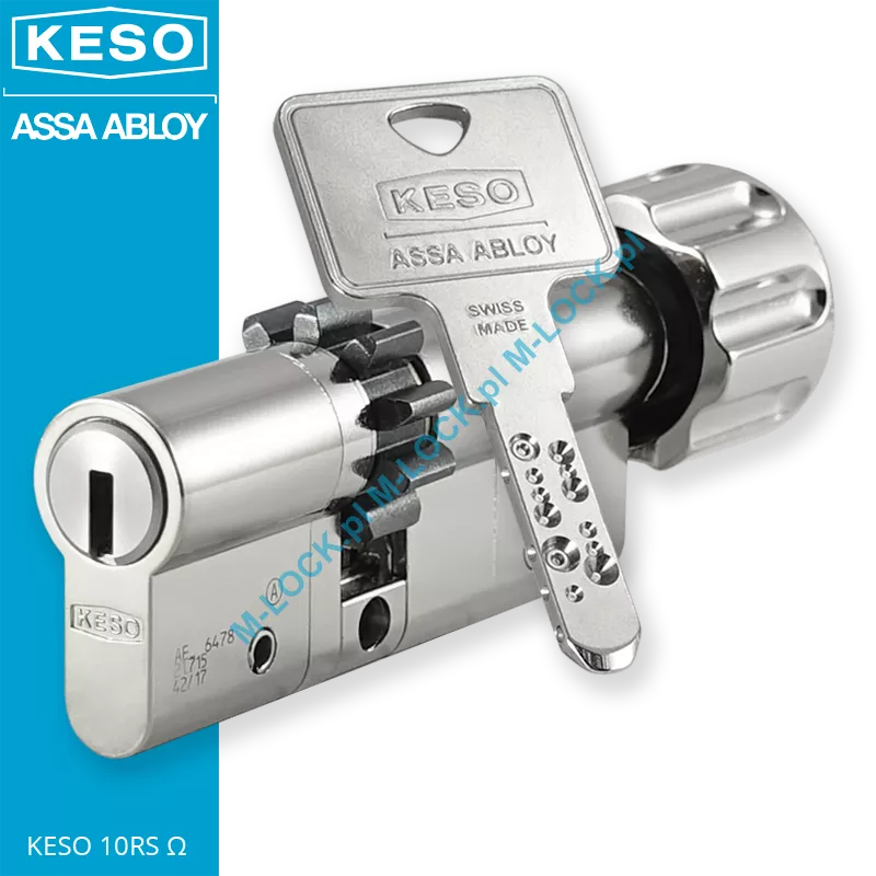 KESO 10RS Omega 35/45G1ZN (80 mm), wkładka patentowa z gałką