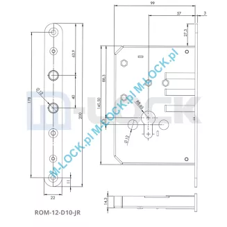 ROM-12-D10-JR, zamek dodatkowy do drzwi JAKRA - 4