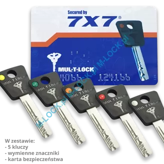 MUL-T-LOCK 7X7 35/50G1NN (85 mm), wkładka patentowa z gałką - 4