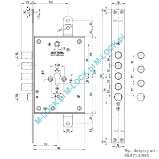 MOTTURA 85.971.4 zamek centralny-rozporowy - 2