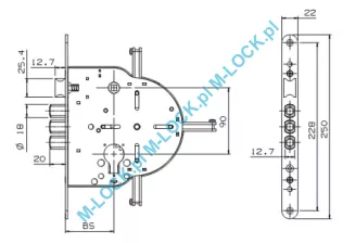 MUL-T-LOCK 603N, zamek do drzwi MULTI-DOOR, KEY-LOCK, WITEX - 4