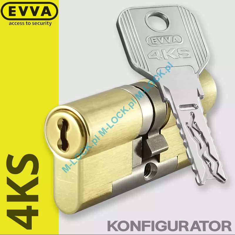 EVVA 4KS - wkładka patentowa kolor: mosiądz (konfigurator)