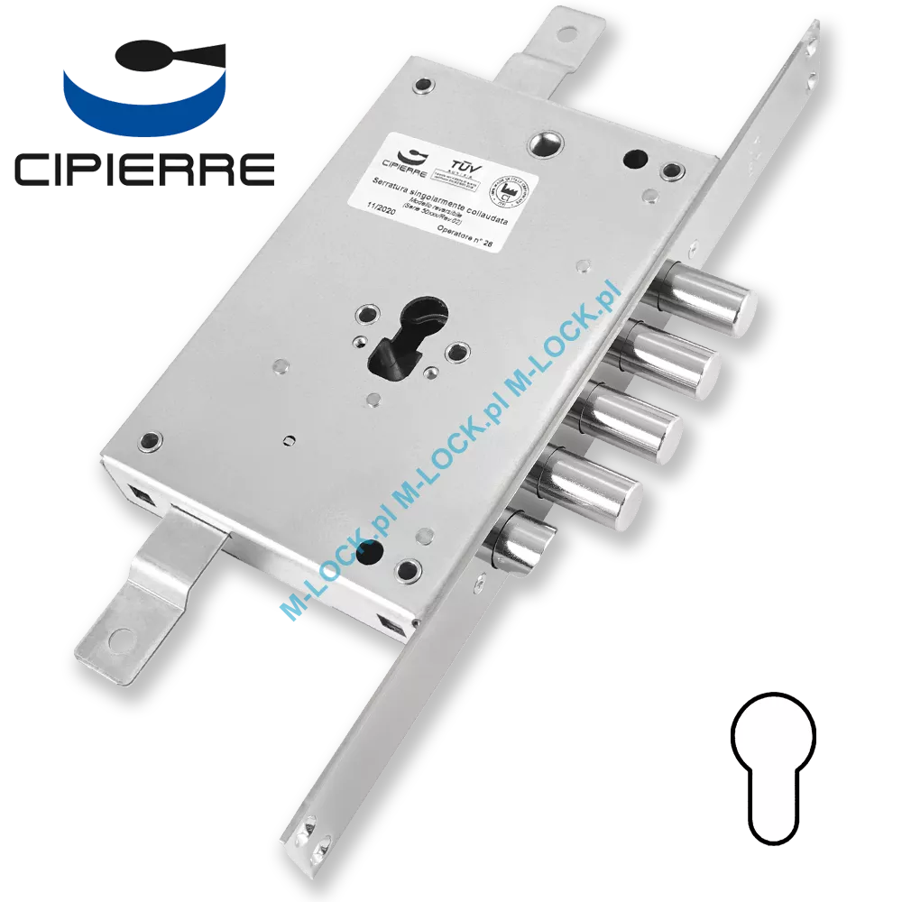CIPIERRE 501.28N.4 zamek centralny-rozporowy na wkładkę