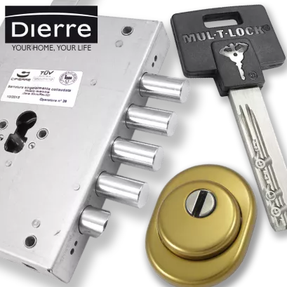 ZESTAW Nr 105B do drzwi Dierre - MUL-T-LOCK Classic (montaż Warszawa)