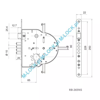 RB 265NS, zamek do drzwi KEY-LOCK, MULTI-DOOR - 4