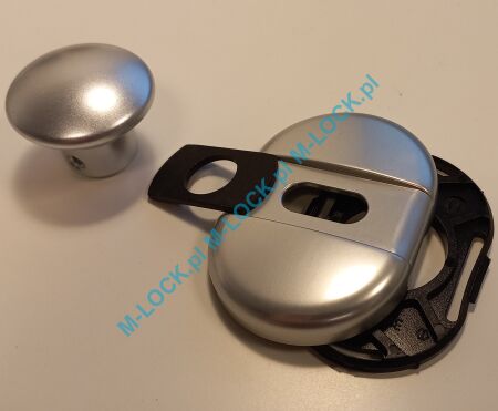 Dierre GIUGIARO, rozeta + gałka, komplet okuć sztywnego łańcucha (chrom matowy)