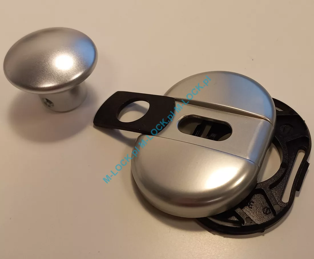 Dierre GIUGIARO, rozeta + gałka, komplet okuć sztywnego łańcucha (chrom matowy)