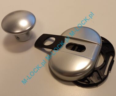 Dierre GIUGIARO, rozeta + gałka, komplet okuć sztywnego łańcucha (chrom matowy)