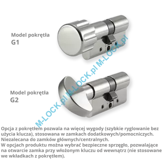 KESO 10RS Omega 45/45G2NN (90 mm), wkładka patentowa z pokrętłem - 6