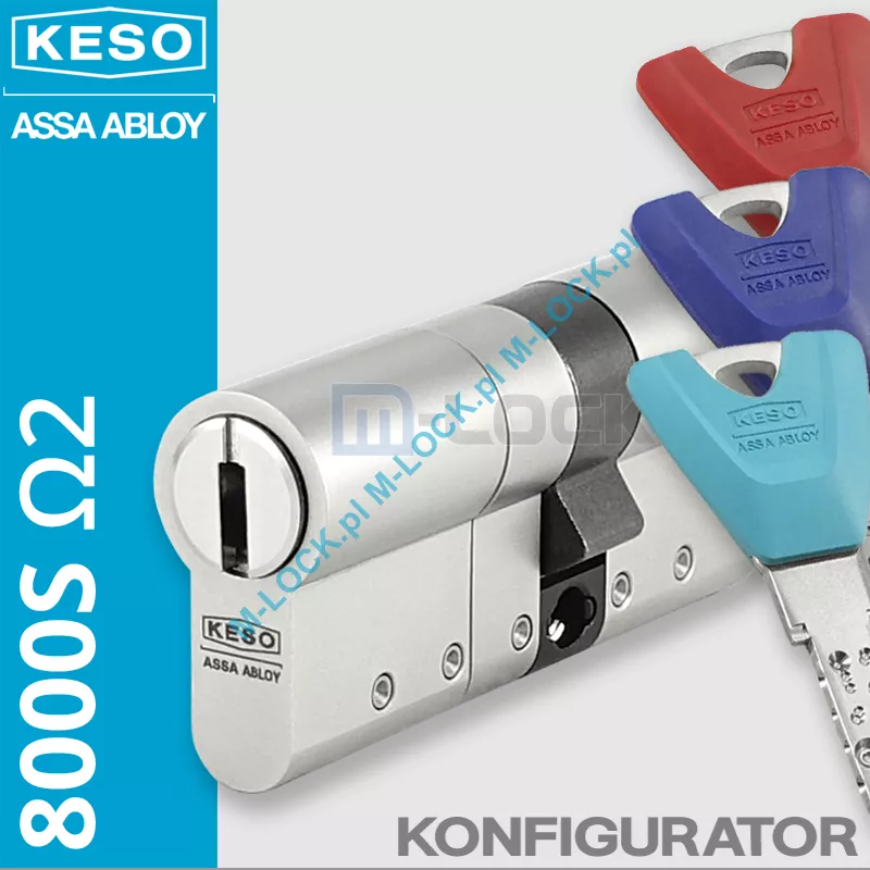 KESO 8000S Omega2 - wkładka patentowa, kolorowe klucze (konfigurator)