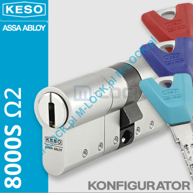 KESO 8000S Omega2 - wkładka patentowa, kolorowe klucze (konfigurator)