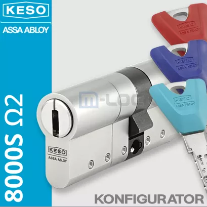 KESO 8000S Omega2 - wkładka patentowa, kolorowe klucze (konfigurator)