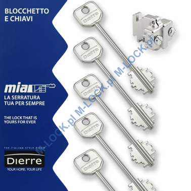 MIA 3810-5, wkładka do drzwi DIERRE (5 kluczy 107 mm)