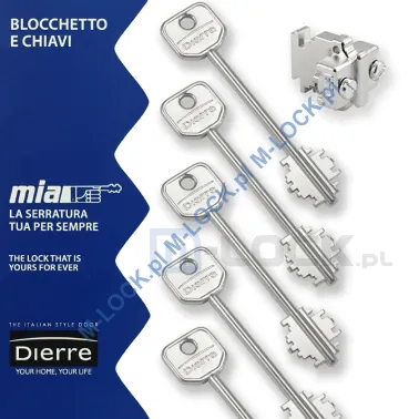 MIA 3810-5, wkładka do drzwi DIERRE (5 kluczy 107 mm)