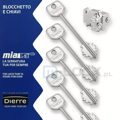 MIA 3810-5, wkładka do drzwi DIERRE (5 kluczy 107 mm)