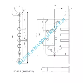 FORT 3 (ROM 12K), zamek dodatkowy do drzwi Juwent, OK-BUD, La Porte - 4