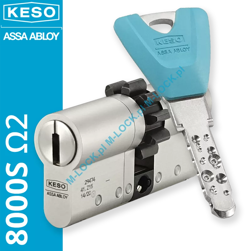 KESO 8000S Omega2 - wkładka patentowa z zębatką, kolorowe klucze (konfigurator)
