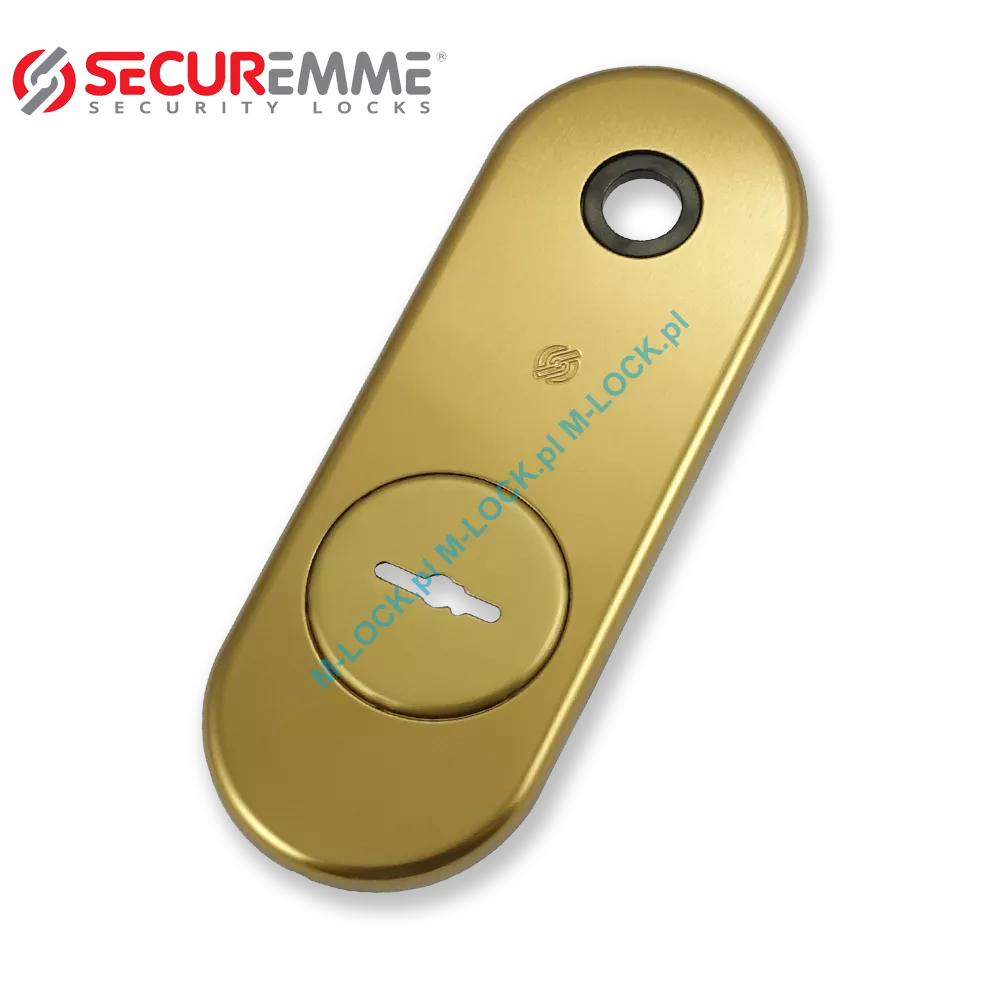 SECUREMME 0885-AB, szyld długi na klucz piórowy (85 mm), stary mosiądz