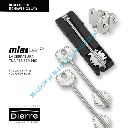 MIA 3230-3, wkładka do drzwi DIERRE (2 klucze 107 mm + klucz składany)