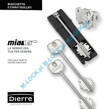 MIA 3230-3, wkładka do drzwi DIERRE (2 klucze 107 mm + klucz składany)