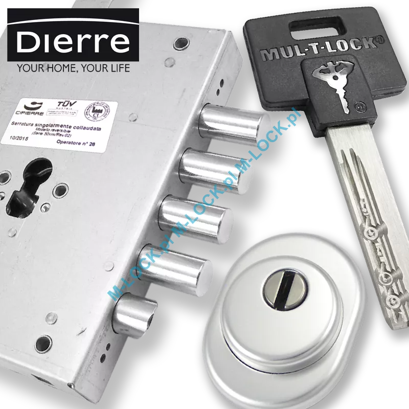 ZESTAW Nr 105A do drzwi Dierre - MUL-T-LOCK Classic (montaż Warszawa)
