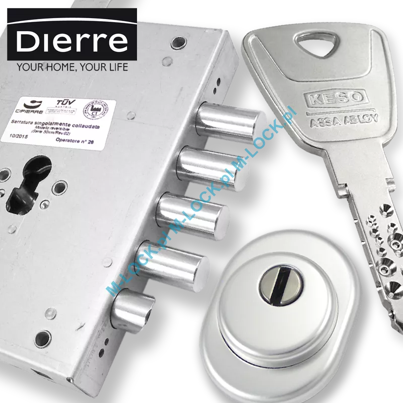 ZESTAW Nr 150A do drzwi Dierre - KESO 8000S (montaż Warszawa)