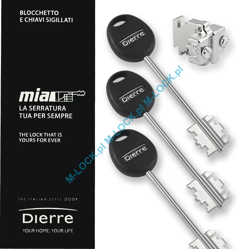 MIA M119-3 design, wkładka do drzwi DIERRE (3 klucze 125 mm)