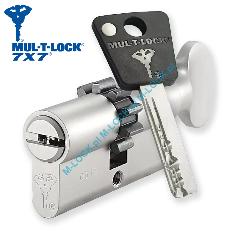 MUL-T-LOCK 7X7 30/30G1ZN (60 mm), wkładka patentowa z gałką