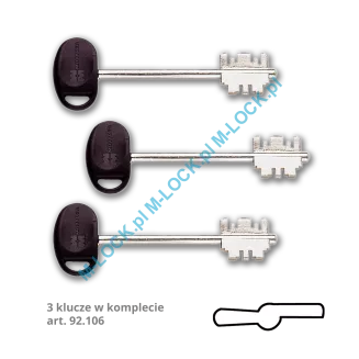 MOTTURA 20.517 zamek na klucz dwupiórowy z zatrzaskiem - 4