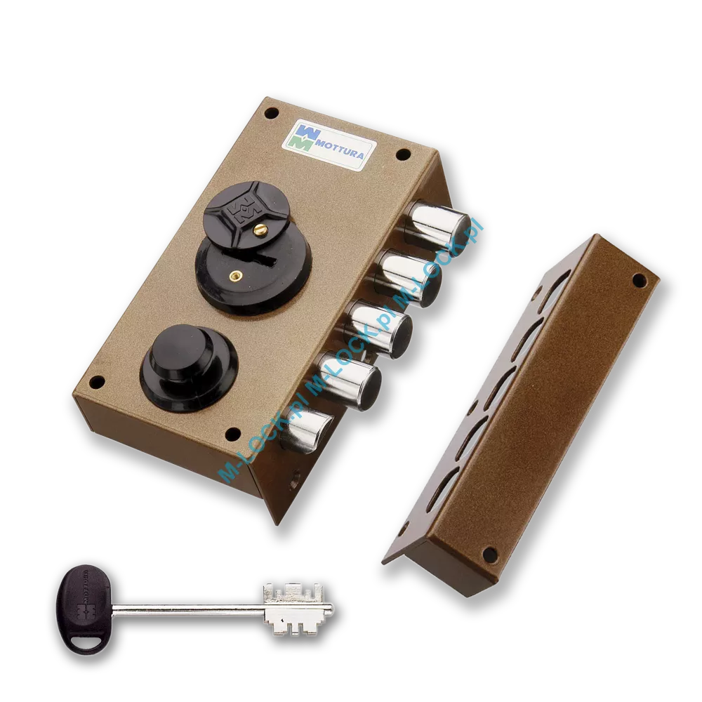 MOTTURA 20.517 zamek na klucz dwupiórowy z zatrzaskiem